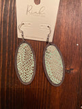 Mint Oval Snakeskin Print Earrings